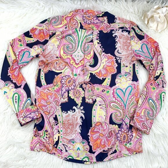 Lauren Ralph Lauren Floral/Paisley Flowy Tunic Blouse Women's Size Medium - Picture 3 of 6